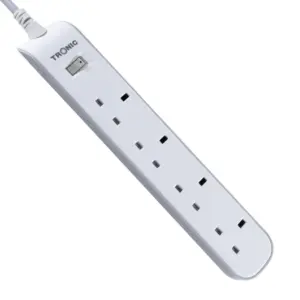 4-Way Extension Socket with Neon & Safety Shutters